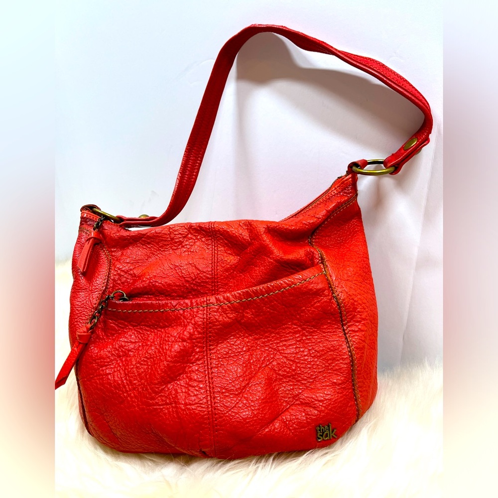 The Sak Authentic Red Pebbled Leather Hobo Bag!